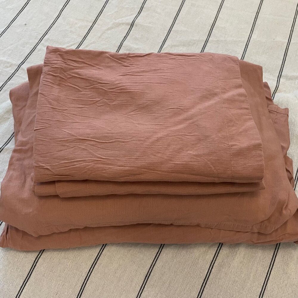 Queen Bamboo Linen Sheet Set